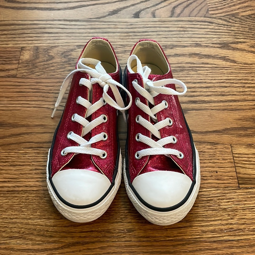 Little kids size 1 Hot Pink Glitter Converse